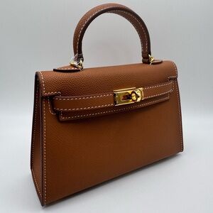 19CM Epsom Leather Top Handle Mini Bag - Golden